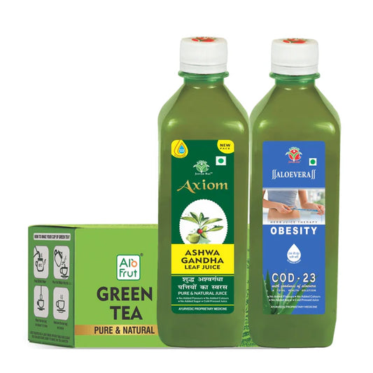 Axiom Fat go (2) Pack of COD 23 1 ltr + Ashwagandha Leaf Juice 160ml + Green Tea