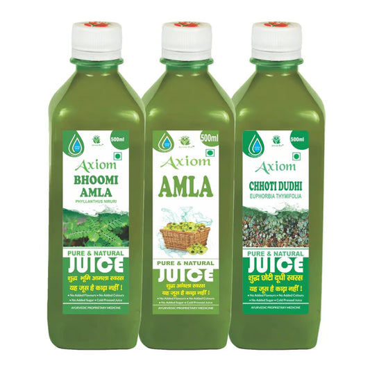 Abdominal and Gastric Disorders Combo (Axiom Bhoomi Amla Juice 500ml + Amla Juice 500ml + Chhoti Dudhi Juice 500ml)