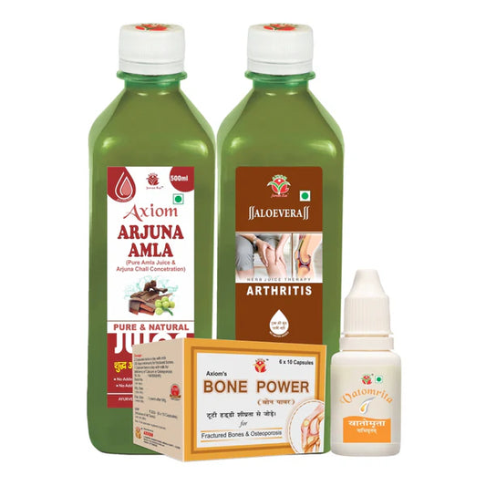 Osteoporosis Combo (Arjuna Amla Juice 500ml + Arthritis COD 14 1000ml + Bone Power Capsule (10x6 tablets) + Vatomrita Ointment 15ml)